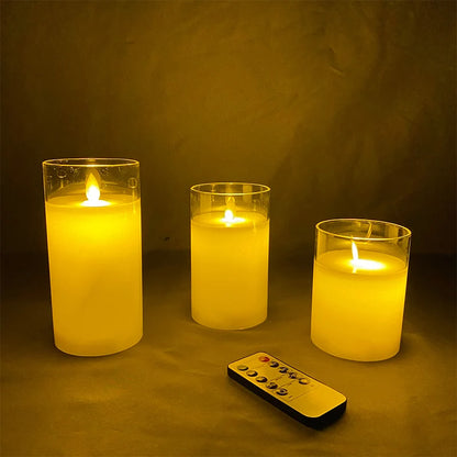 LED Lights for Home Electronic Candle LED Candle Decoration LED Glass Candle Full Set Remote Control Timer for Christmas Wedding