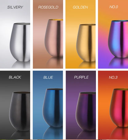 500ml Stainless Steel Beer Wine Cup Rose Gold Beer Tumbler Cocktail Juice Milk Cup Metal Drinking Mug for Bar Outdoor Drinkware
