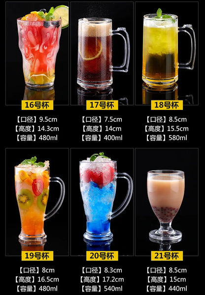 90-580ml 1pcs Acrylic Dessert Cups Reusable Yogurt Mousses Mini Ice Cream Fruit Juice Beer Cups Tableware Party Wedding Supplies