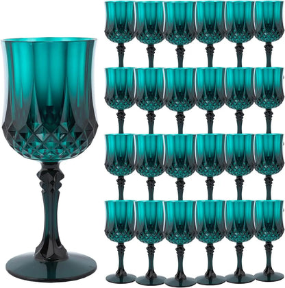 Transparent Plastic Wine Glasses，Transparent Plastic Goblets for Parties，Transparent Drinking Glasses for Wedding Reception,