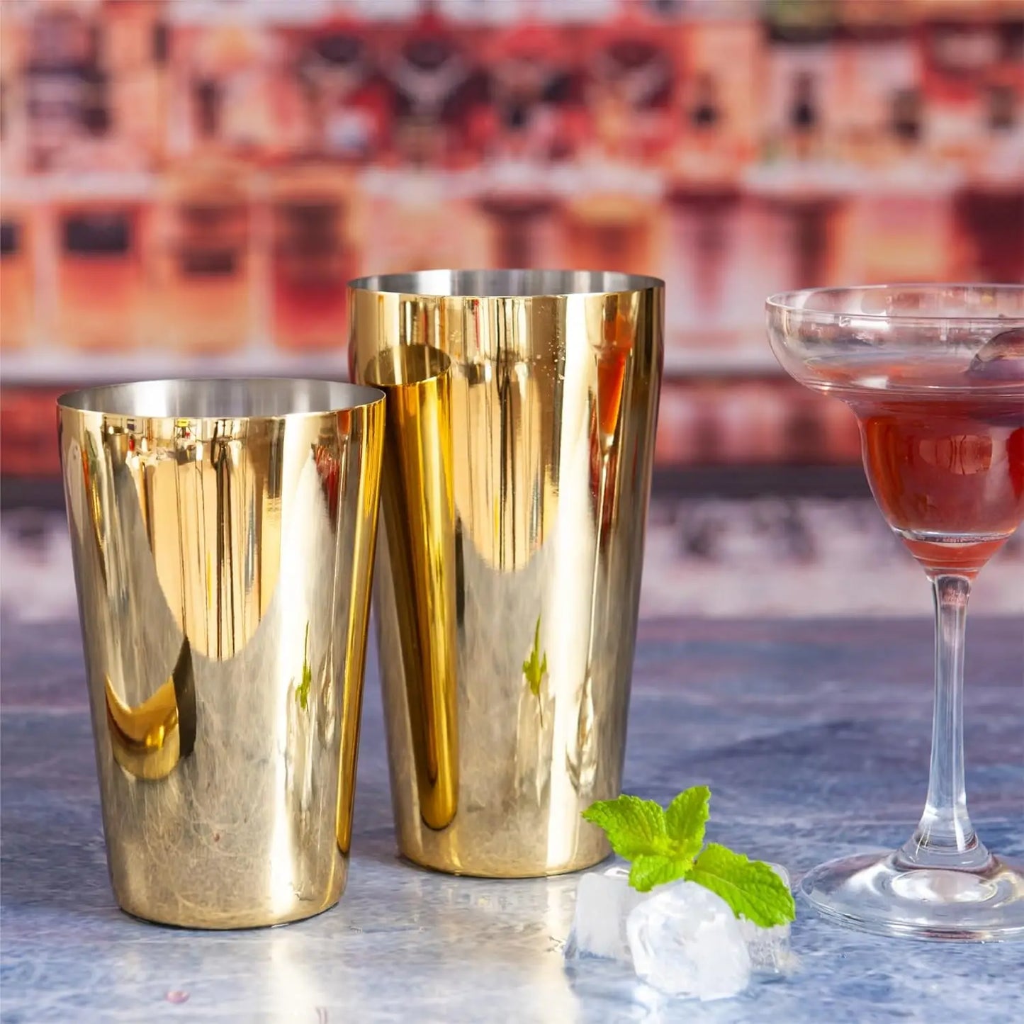 11-Pcs Cocktail Shaker Set Gold,Bartending Kit Stainless Steel Shakers 25oz Bar Kits for Bartender Mixing Set Barware Tool Sets