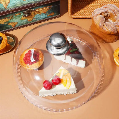 Cake Plate With Dome Serving Cookie Platter Drop Resistant Protective Dessert Storage Server Cake Dessert Cover For Dining