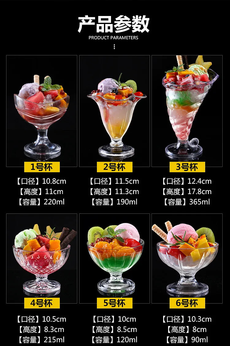 90-580ml 1pcs Acrylic Dessert Cups Reusable Yogurt Mousses Mini Ice Cream Fruit Juice Beer Cups Tableware Party Wedding Supplies