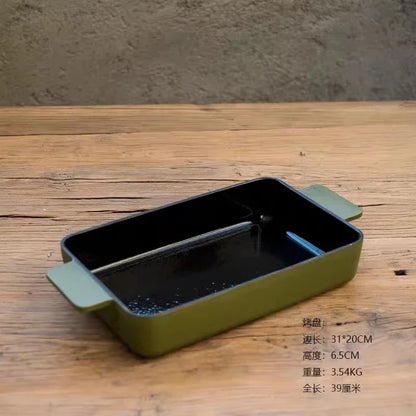 Nordic Cast Iron Enamel Pan, Uncoated Cookware, Uncoated Cookware, Household Soup Stew, Seafood, Mommy Cooker,  23-26cm