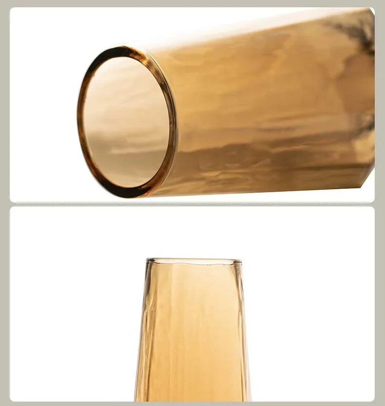 Northern Europe Luxury Gold Amber Champagne Goblet Wine Glasses Colored Home Lead-free Crystal Glass Hammered Diamond Whisky Cup
