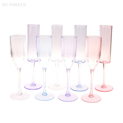 5Pcs Acrylic Champagne Goblet Glasses Cup Transparent Cocktail Glass Cups Creative Anti-fall Goblet For Bar Pubs Clubs Drinkware