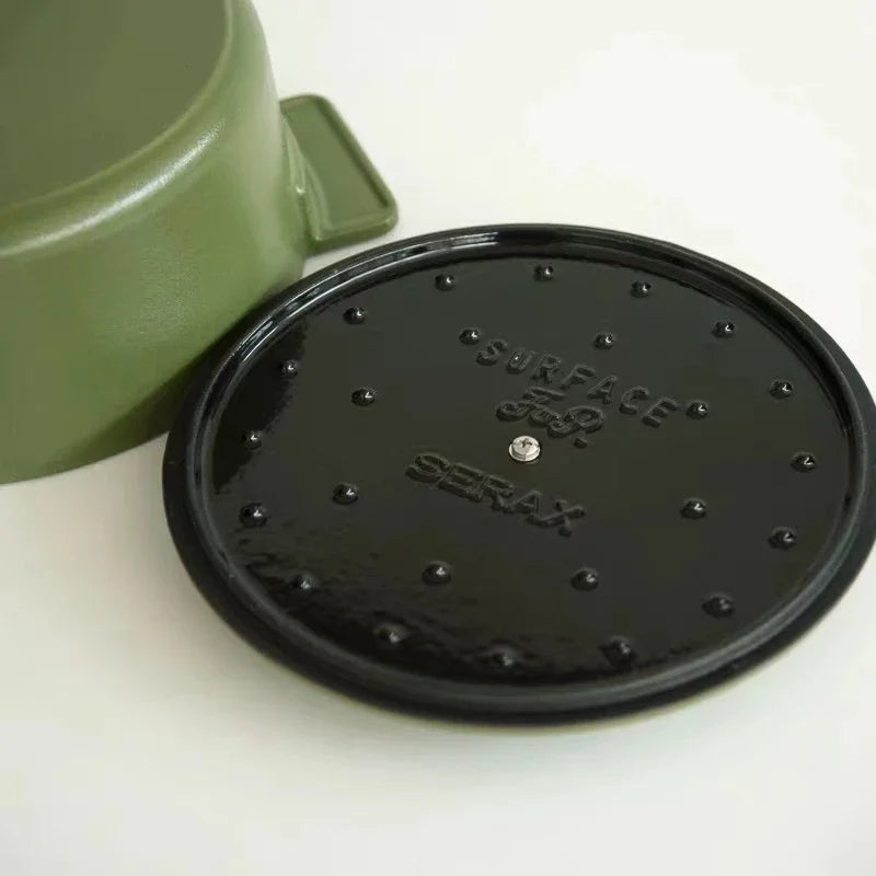Nordic Cast Iron Enamel Pan, Uncoated Cookware, Uncoated Cookware, Household Soup Stew, Seafood, Mommy Cooker,  23-26cm