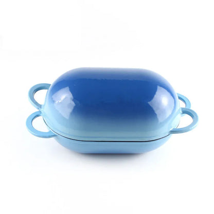 Enameled Cast Iron Dutch Oven for Sourdough Bread Baking Artisan Bread Heavy Duty Oval Loaf Pan 9 " 2 Qt Oven Safe Baking Mold