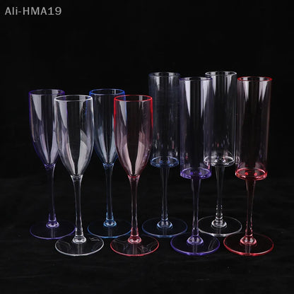 5Pcs Acrylic Champagne Goblet Glasses Cup Transparent Cocktail Glass Cups Creative Anti-fall Goblet For Bar Pubs Clubs Drinkware