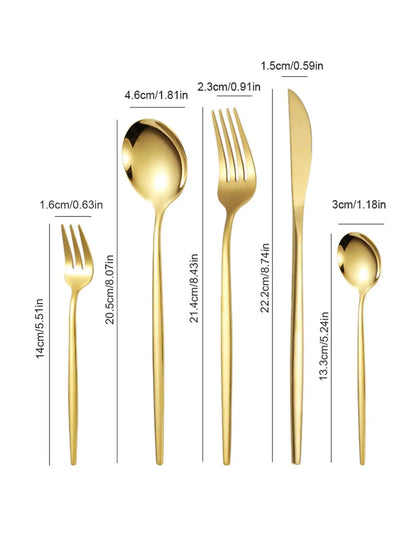 30pc Stainless steel cutlery set steak knife fruit fork dessert spoon set