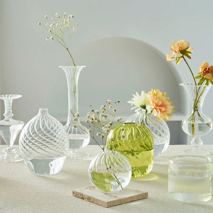 Transparent Vase Modern Home Decor Vase Decoration Home Wedding Clear Glass Vase Nordic Vases Set Hydroponic Vase