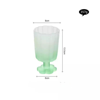 220ml Glass Colorful Flower Shaped Vase Plant Flower Arrangement Ornament Wine Glass Tea Drinking Glass Bar Drinkware Glass Cup