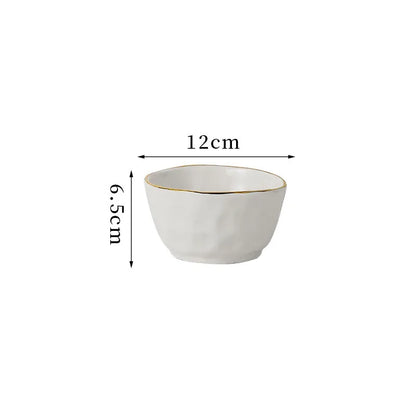 Gold Stroke Ceramic Plate Set Creative Hammer Decorative Living Room Dinner Set Plates and Dishes Western Restaurant Steak Dish