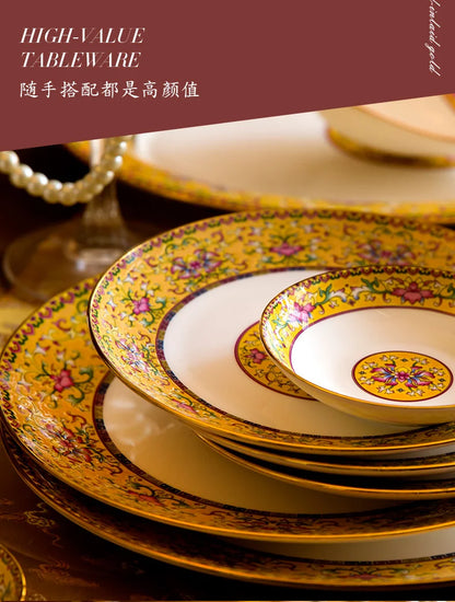 Fine Luxury Guests Dinnerware Sets Home Kitchen Wedding Dining Room Tableware Set Catering Supplies Vajillas Para Cocina Dishes