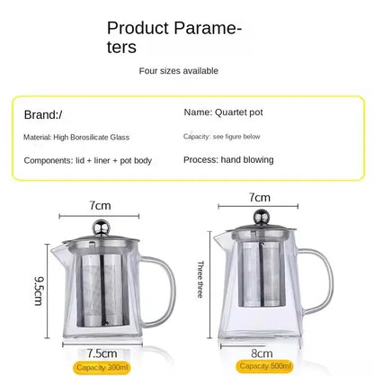 Tetera de vidrio con infusor, juego de té, tetera, infusores, jarra, vajilla para cocina, comedor, bar, hogar, kit de té, tetera de vidrio, samovar