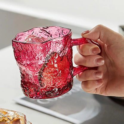 Glass Mugs Coffee Mugs Tea Handle Drinking Cups Crystal Whiskey Glasses Hot Cold Beverages Cup For Cafe Hotel Restaurant
