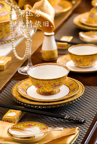 Fine Luxury Guests Dinnerware Sets Home Kitchen Wedding Dining Room Tableware Set Catering Supplies Vajillas Para Cocina Dishes