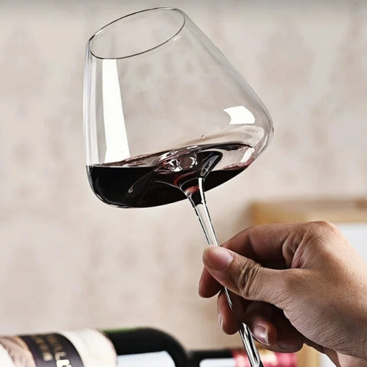 720ml Crystal Burgundy Wine Glass Stemware, Luxury Modern Fluted Design, Dishwasher Safe Elegant Home Use Gift for Wine Tasting