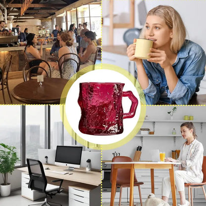 Glass Mugs Coffee Mugs Tea Handle Drinking Cups Crystal Whiskey Glasses Hot Cold Beverages Cup For Cafe Hotel Restaurant