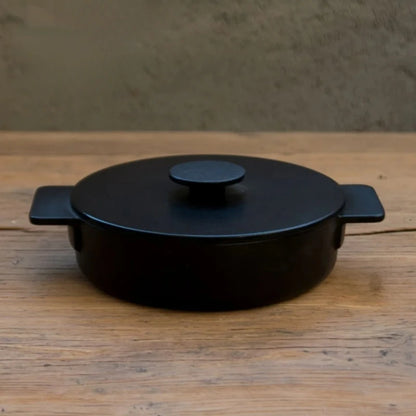 Nordic Cast Iron Enamel Pan, Uncoated Cookware, Uncoated Cookware, Household Soup Stew, Seafood, Mommy Cooker,  23-26cm