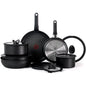 T-fal Ingenio Expertise Non Stick Cookware Set 14 Piece, Induction Oven Broiler Safe 500F, Pots, Pans, Fry Pans, Saucepans,Black