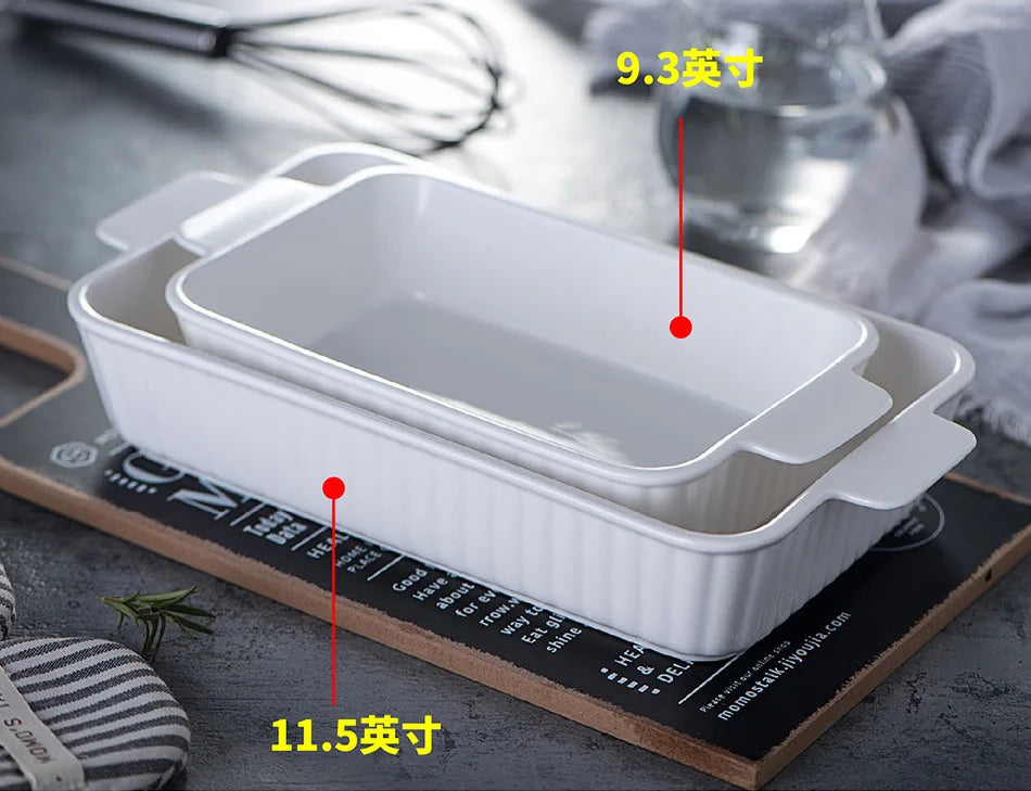 Porcelain Dishes Kitchen Accessories Bakeware Bread Pan Ceramic Baking Tray Cooking Utensils Tools Gadgets Oven