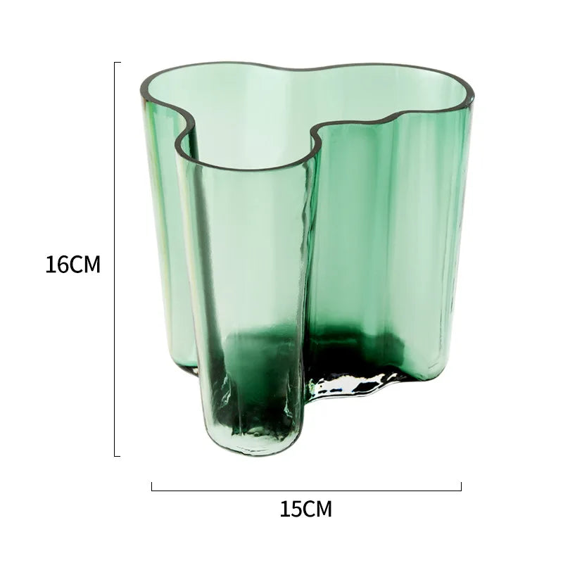 Ins Style Glass Vase Living Room Dried Flowers Glass Transparent Dill Home Decoration Accessories Wide Mouth Flower Vases