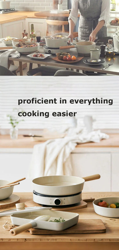 Korean Ceramic Non-Stick Wok Milk Pot Pan Non-Stick Pan Frying Pan Induction Cooker Gas Stove Universal Kitchen Pan For Cooking