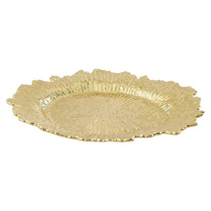 24 Pack Charger Plates, 13" Round Plastic Reef Plate Chargers with Flora Reef Design for Wedding Dinner Party Decoration
