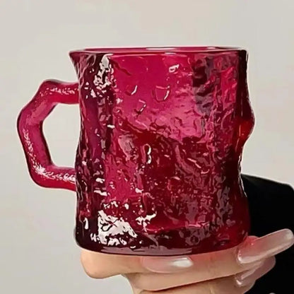 Glass Mugs Coffee Mugs Tea Handle Drinking Cups Crystal Whiskey Glasses Hot Cold Beverages Cup For Cafe Hotel Restaurant