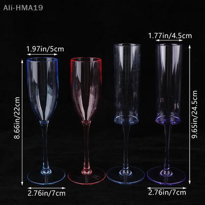 5Pcs Acrylic Champagne Goblet Glasses Cup Transparent Cocktail Glass Cups Creative Anti-fall Goblet For Bar Pubs Clubs Drinkware