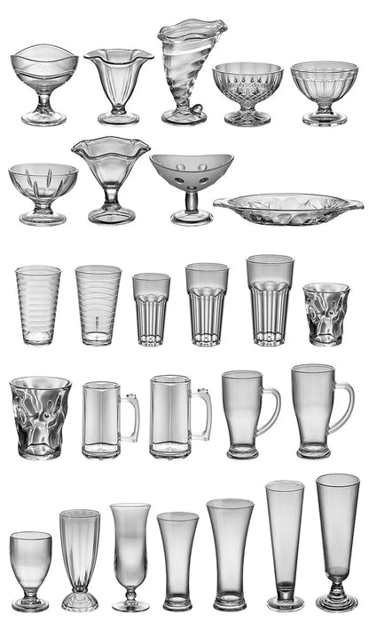 90-580ml 1pcs Acrylic Dessert Cups Reusable Yogurt Mousses Mini Ice Cream Fruit Juice Beer Cups Tableware Party Wedding Supplies