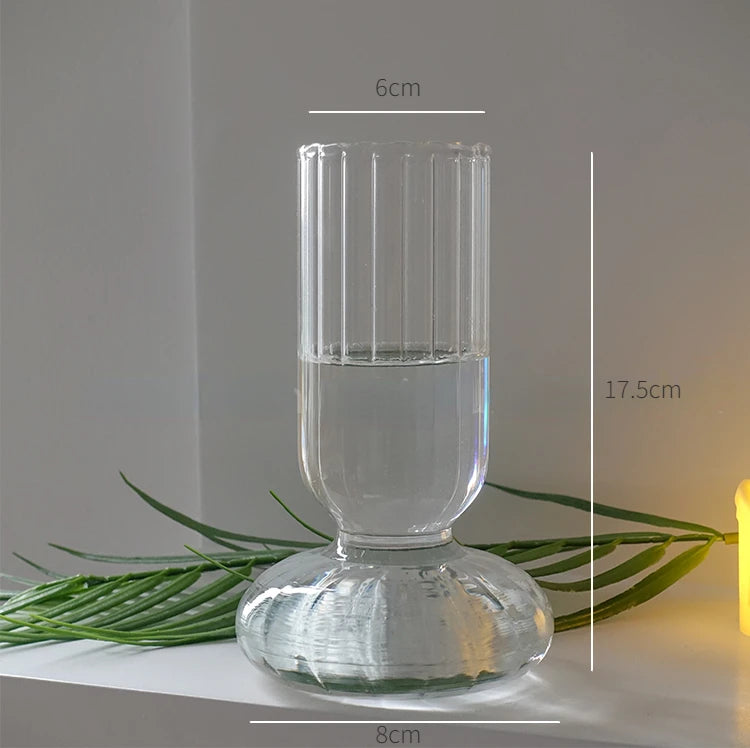 Transparent Vase Modern Home Decor Vase Decoration Home Wedding Clear Glass Vase Nordic Vases Set Hydroponic Vase