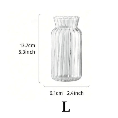 1pc Nordic Creative Transparent Vases Glass Plant Bottle Flower Pot Hydroponic Terrarium Arrangement Container Table Vase Decor
