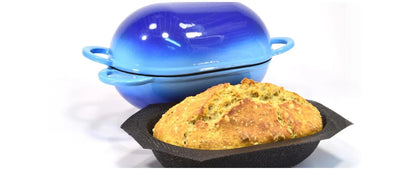Enameled Cast Iron Dutch Oven for Sourdough Bread Baking Artisan Bread Heavy Duty Oval Loaf Pan 9 " 2 Qt Oven Safe Baking Mold