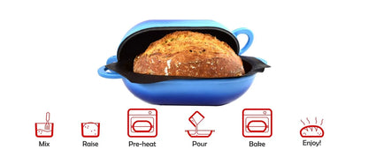 Enameled Cast Iron Dutch Oven for Sourdough Bread Baking Artisan Bread Heavy Duty Oval Loaf Pan 9 " 2 Qt Oven Safe Baking Mold