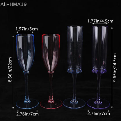 5Pcs Acrylic Champagne Goblet Glasses Cup Transparent Cocktail Glass Cups Creative Anti-fall Goblet For Bar Pubs Clubs Drinkware