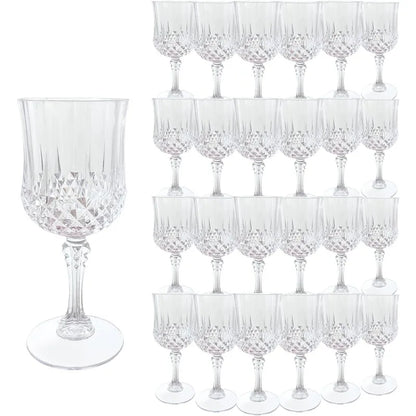 Transparent Plastic Wine Glasses，Transparent Plastic Goblets for Parties，Transparent Drinking Glasses for Wedding Reception,