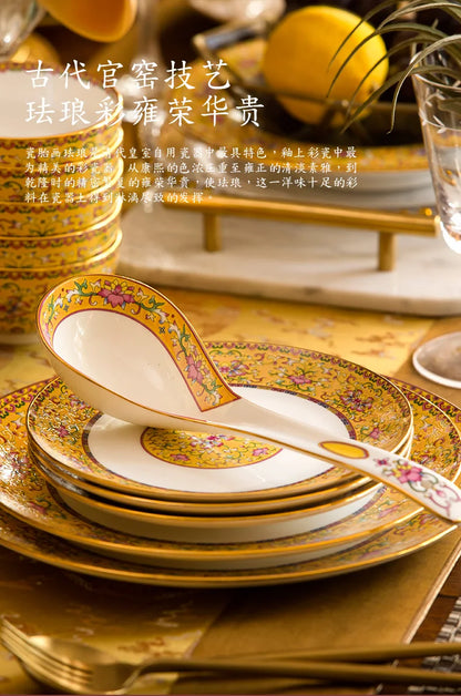 Fine Luxury Guests Dinnerware Sets Home Kitchen Wedding Dining Room Tableware Set Catering Supplies Vajillas Para Cocina Dishes