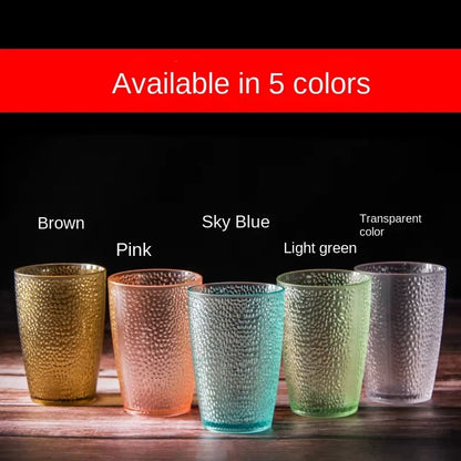 5PCS Acrylic Juice Glass Colorful Diamond Water Glass Hotel Restaurant Wine Drink Cup Home Party Supplies