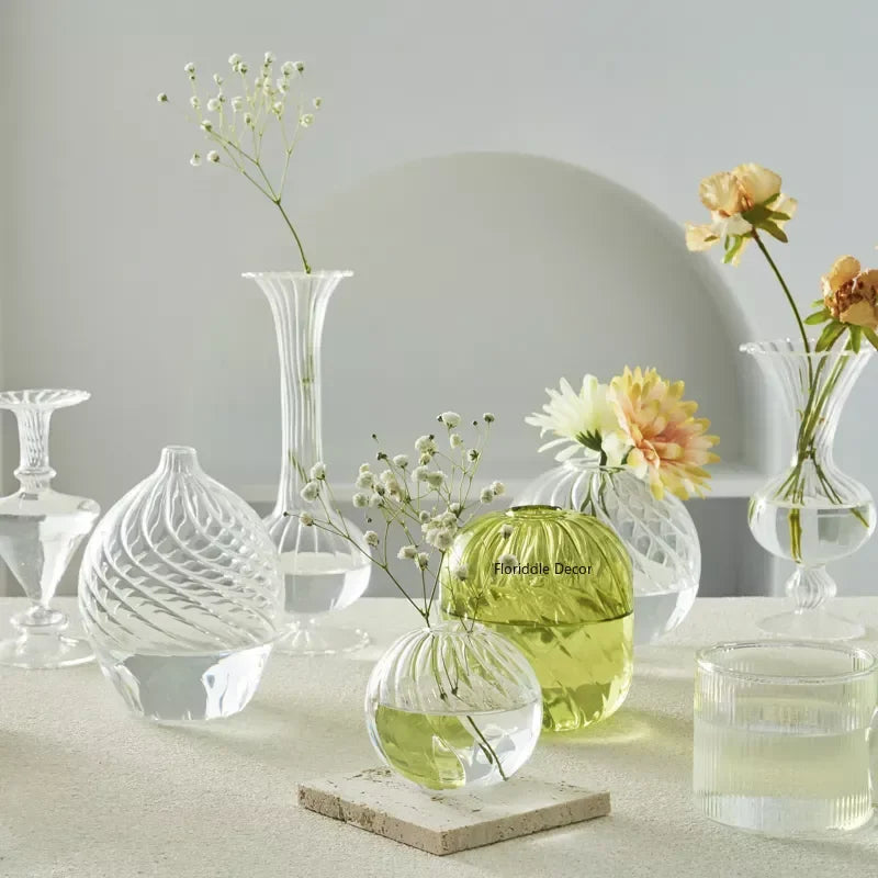 Transparent Vase Modern Home Decor Vase Decoration Home Wedding Clear Glass Vase Nordic Vases Set Hydroponic Vase