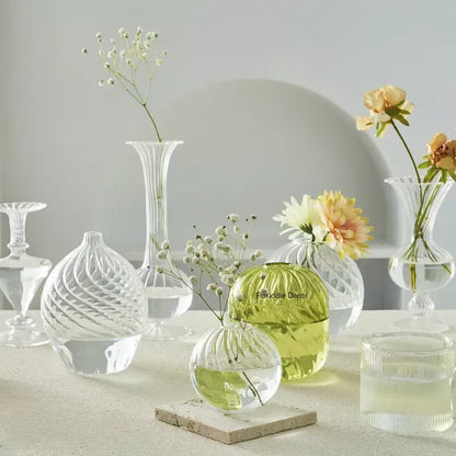 Transparent Vase Modern Home Decor Vase Decoration Home Wedding Clear Glass Vase Nordic Vases Set Hydroponic Vase