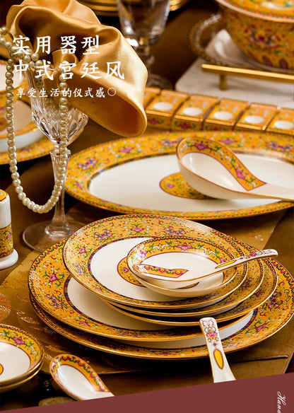 Fine Luxury Guests Dinnerware Sets Home Kitchen Wedding Dining Room Tableware Set Catering Supplies Vajillas Para Cocina Dishes
