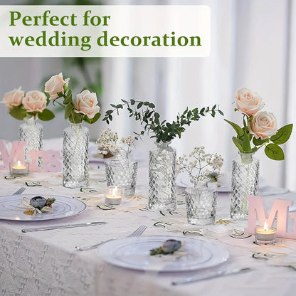 12 PCS Small Glass Bud Vase Decorative Bottles, Bud Vases in Bulk for Flowers, Mini Glass Flower Vases for Wedding
