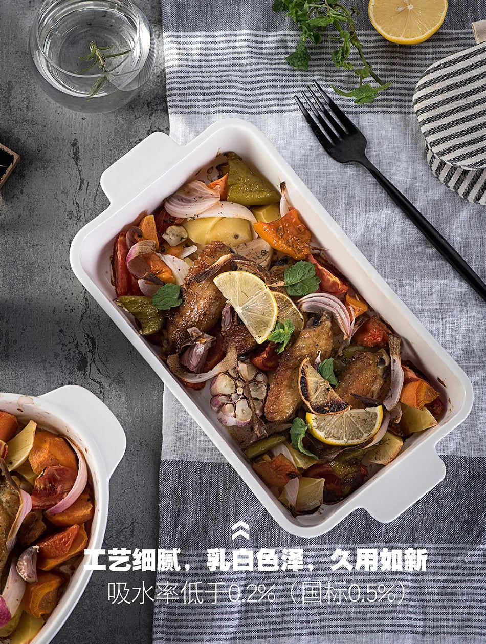 Porcelain Dishes Kitchen Accessories Bakeware Bread Pan Ceramic Baking Tray Cooking Utensils Tools Gadgets Oven