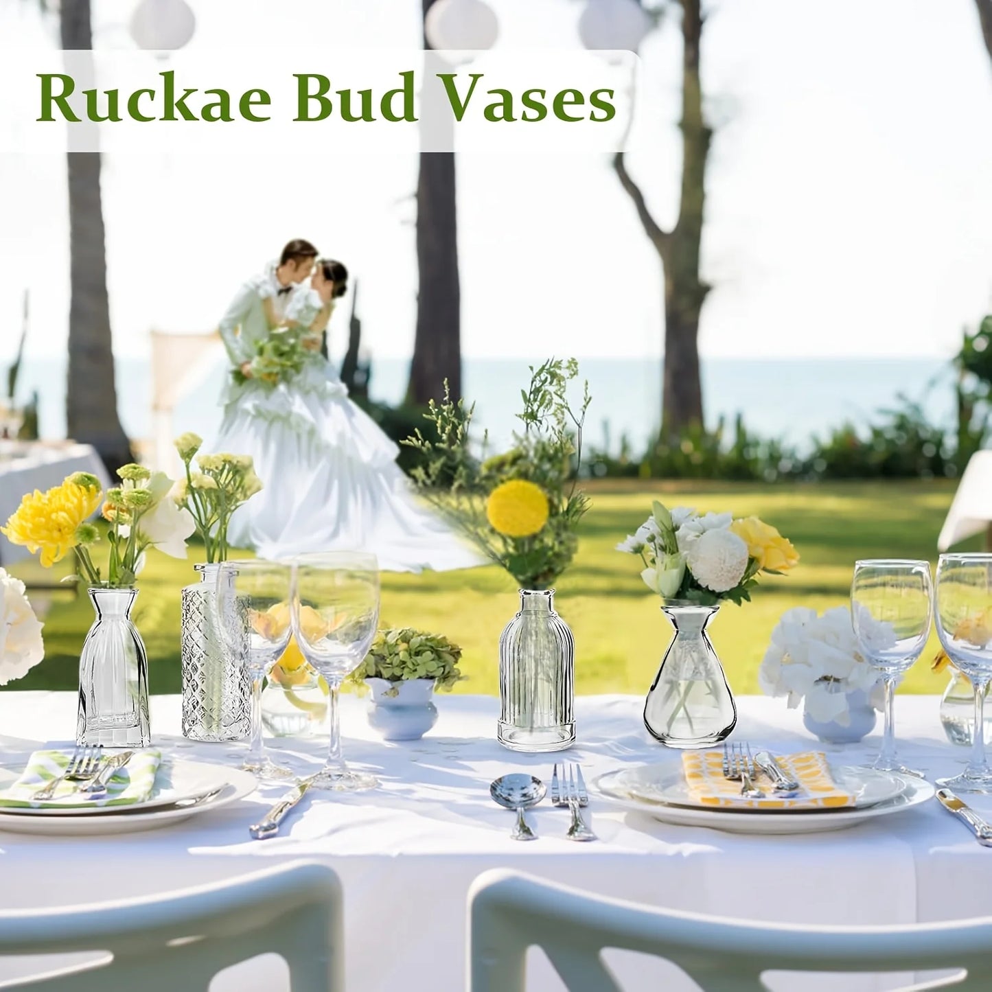 12 PCS Small Glass Bud Vase Decorative Bottles, Bud Vases in Bulk for Flowers, Mini Glass Flower Vases for Wedding