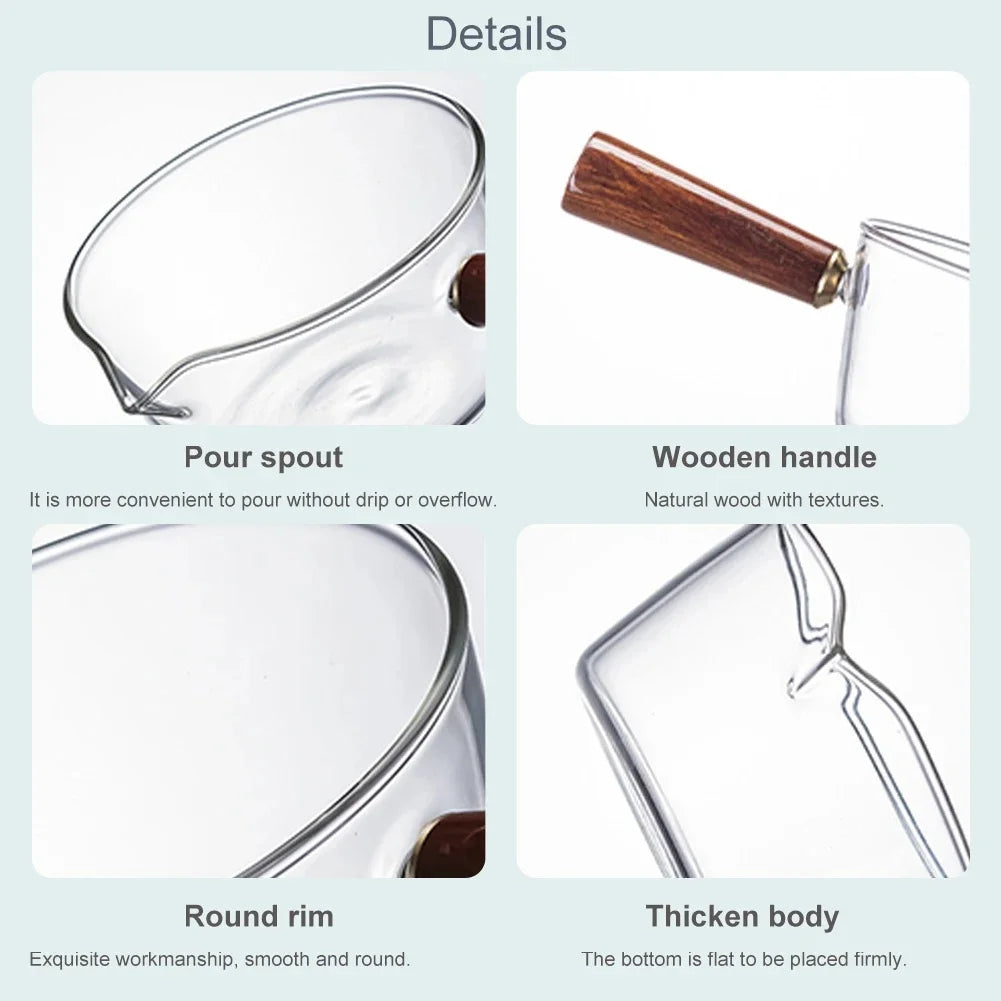 Glass Cooking Pot Soup Milk Pot With Wooden Handle Glass Cooking Pot Instant Noodle Pot Glass Cookware Kitchen Accessories