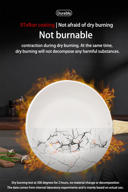 30cm Ceramic Wok Frying Pan Non-Stick Pan Home Steak Skillet Pancake Fried Induction Cooker Gas Stove Saucepan kitchen Cookware