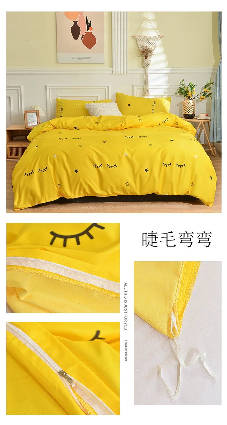 Black and White Bedding Set for Double Bed sabanas cama matrimonial Queen/King Comforter Sets Single Duvet Cover with Pillowcase