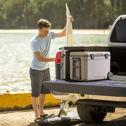 Large Capacity Plastic Ice Chest Coolers with Wheels 45L Portable Outdoor Camping Insulated Ice Bag Transportation Coolers Box